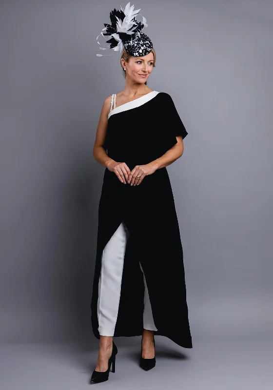 Super Sale Luis Civit Wrap Dress & Trouser Outfit, Black & White
