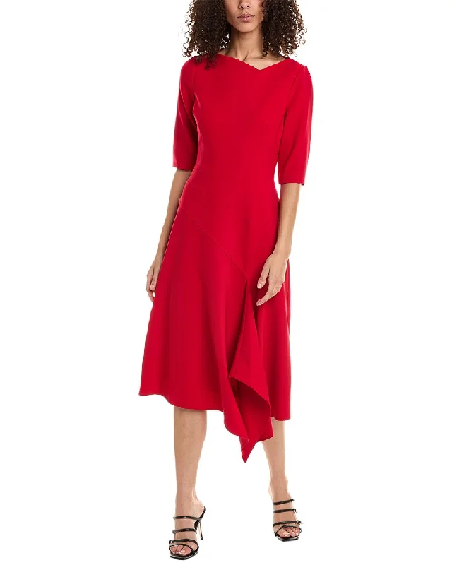 Seasonal Sale Teri Jon by Rickie Freeman Asymmetrical Midi Dress