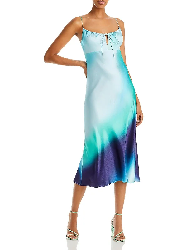 Clearance Items Laramie Womens Keyhole Ombre Midi Dress
