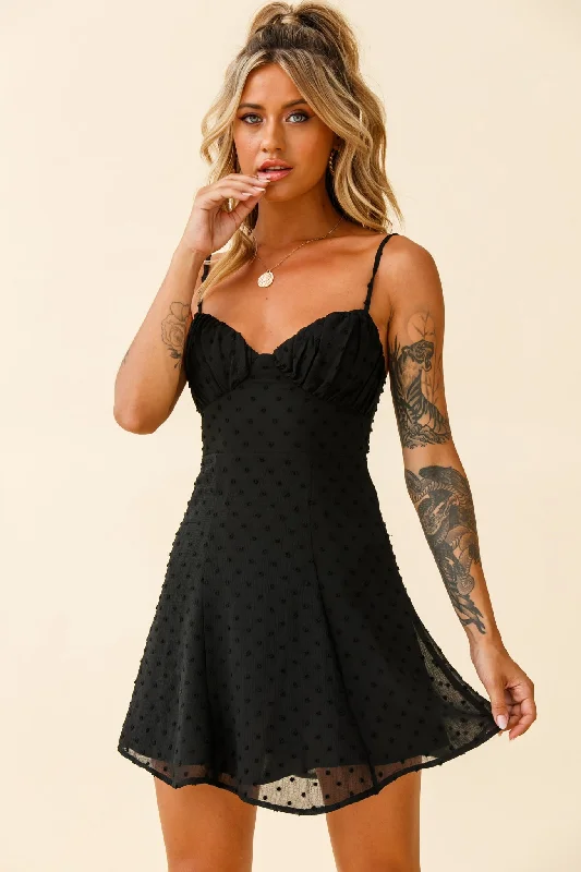 Exclusive Online Offer Good Morning Angel Ruched Bust A-Line Dress Black