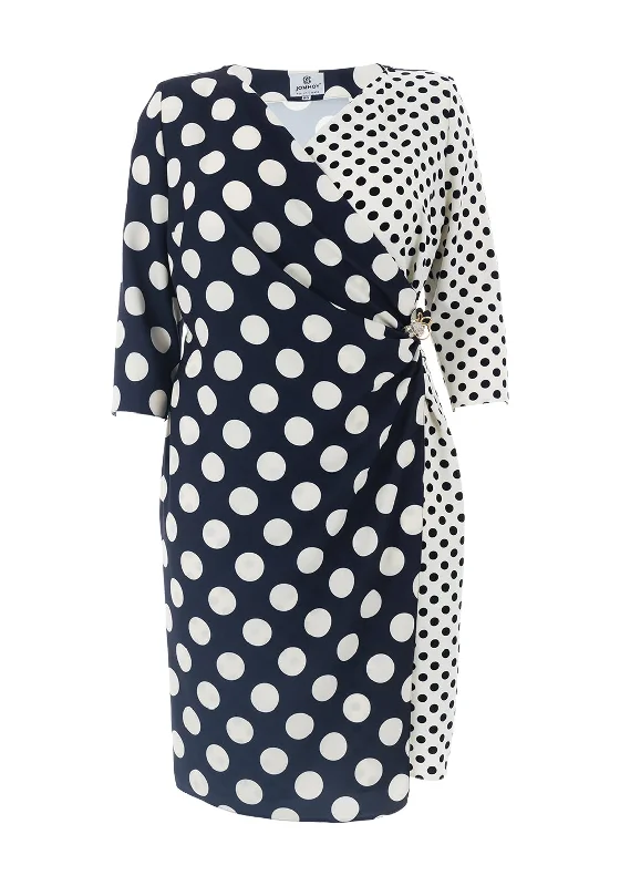 Special Buy Jomhoy Rocio Polka Dot Wrap Dress, Navy & Cream
