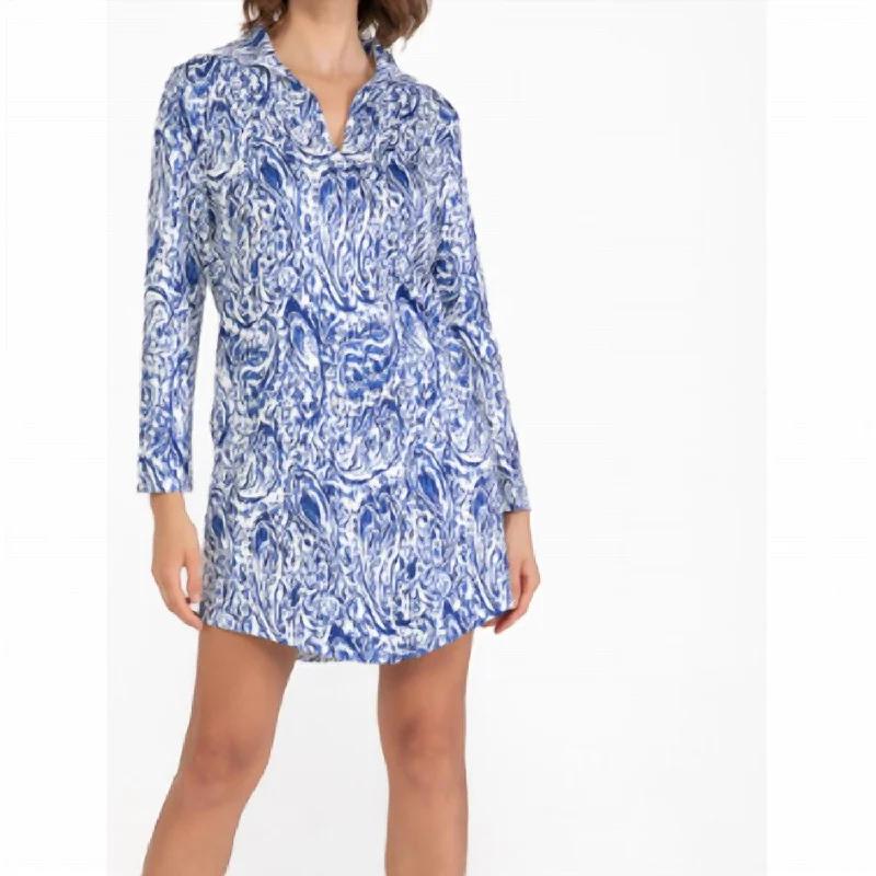 Super Bargain Long Sleeve Shirt Dress In Breezy