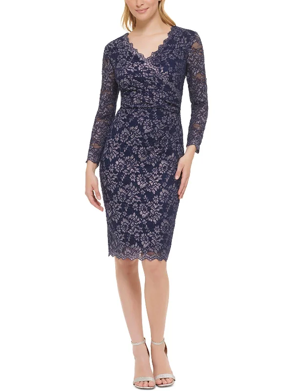 Massive Deals Womens Metallic Short Sheath Dress