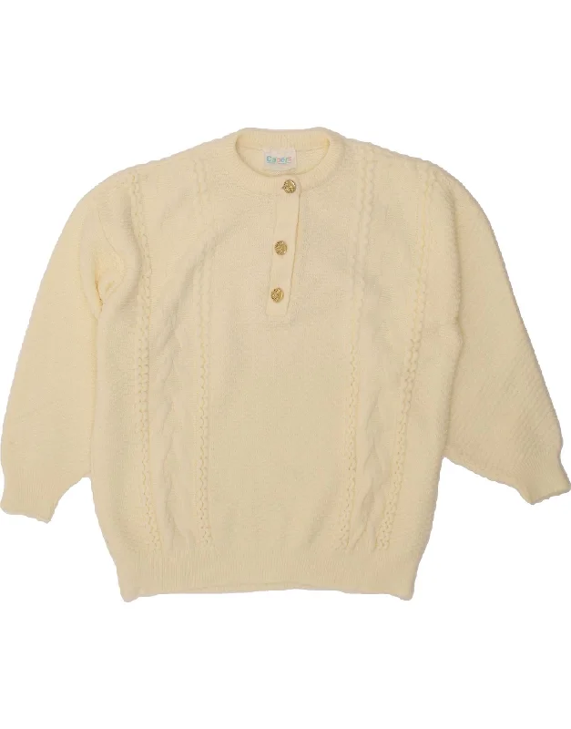 Extra Discounts VINTAGE Womens 3/4 Sleeve Crew Neck Jumper Sweater UK 16 Large Off White Extra Discounts VINTAGE Womens 3/4 Sleeve Crew Neck Jumper Sweater UK 16 Large Off White