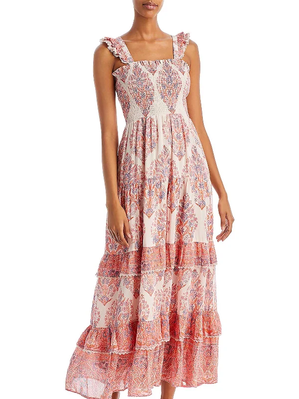 Closeout Sale Christine Womens Silk Blend Floral Maxi Dress