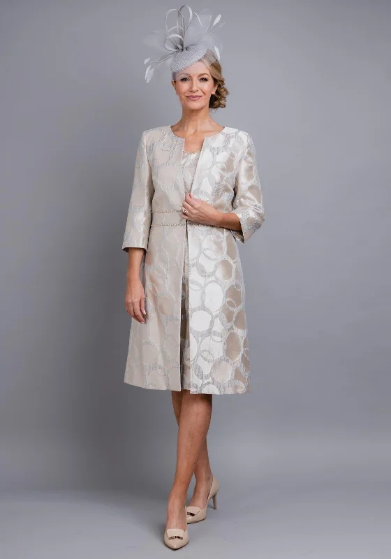 Discount Deals Lizabella Circle Print Dress & Coat, Gold