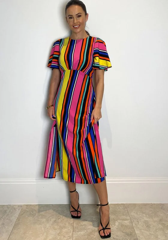 Today Only Girl In Mind Britney Colour Block Striped Midi Dress, Multi