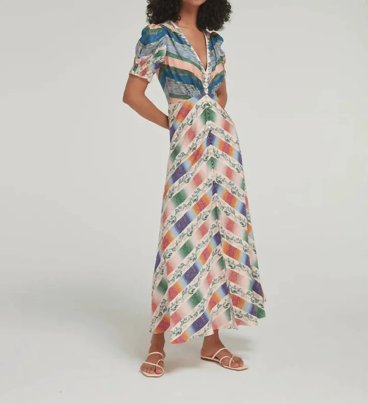 Best Bargains Lea Long Dress In Chevron