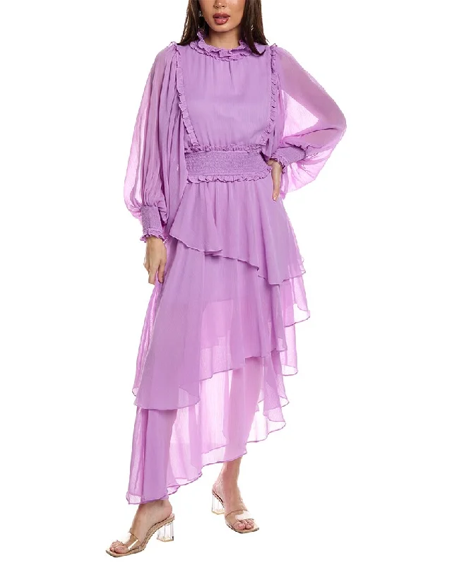 Act Fast BONHEUR D'AMOUR Lace Ruffle Maxi Dress