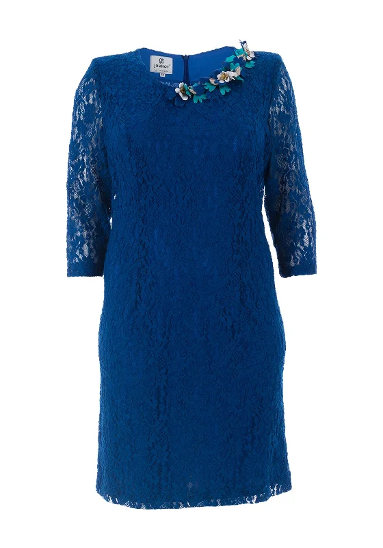 Price Meltdown Jomhoy Guadalupe Floral Trim Lace Dress, Blue