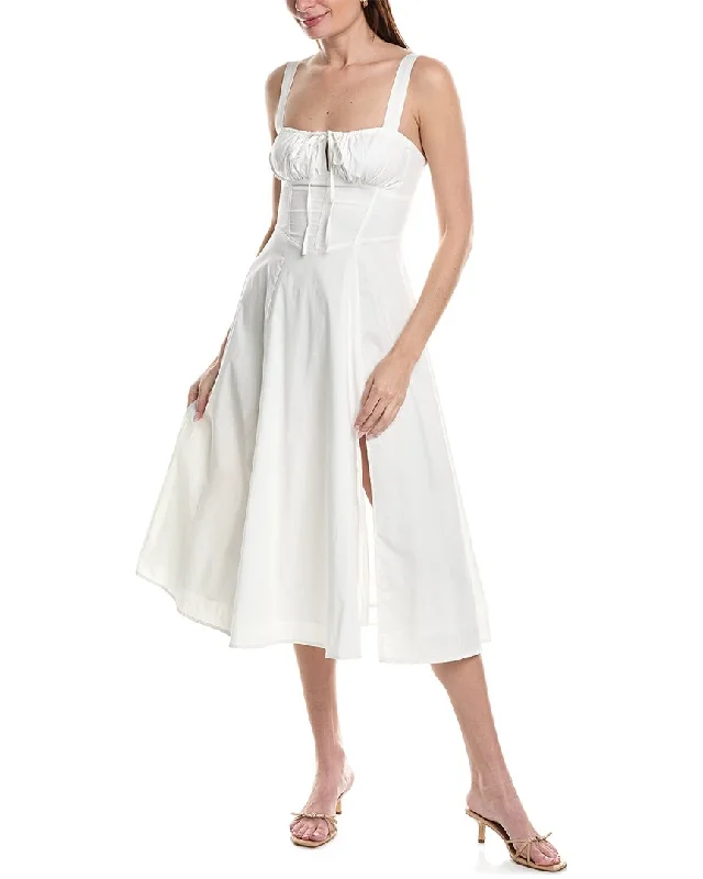 Discount Mania Moonsea Lace-Up Midi Dress