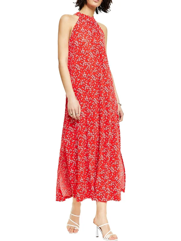 Markdowns Womens Wedding Tea-Length Halter Dress