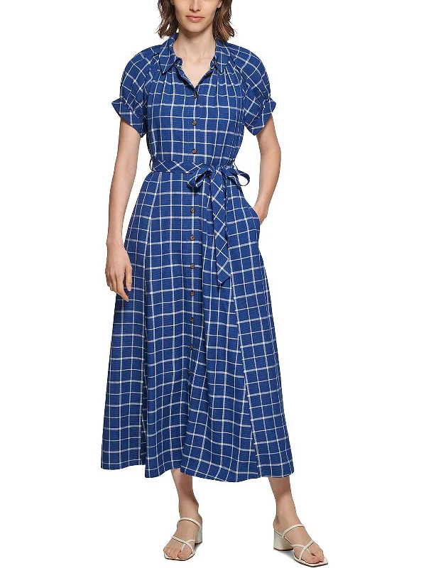 Price Break Womens Collared Maxi Shirtdress