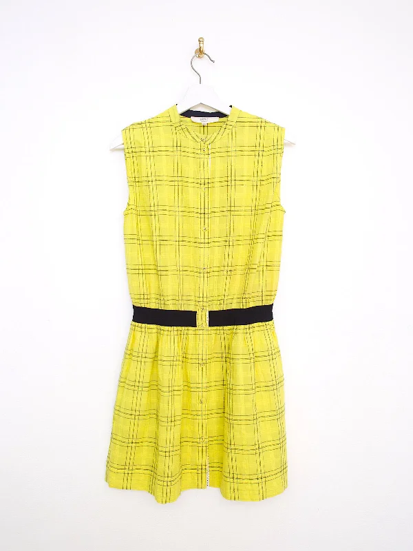 Don’t Miss Out Mini dress yellow tartan fabric by Athe Vanessa Bruno