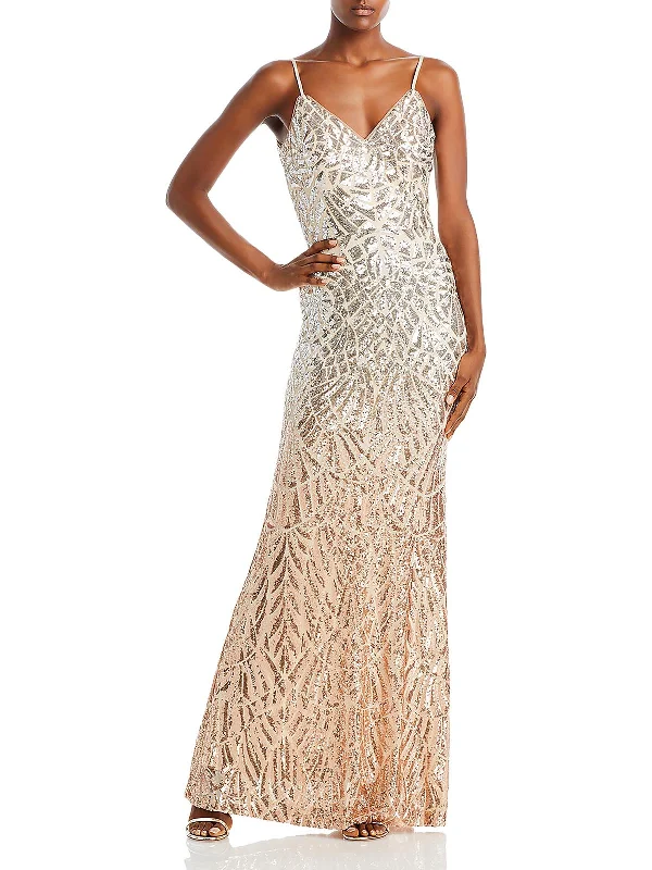 Price Rollback Womens Sequined Long Evening Dress
