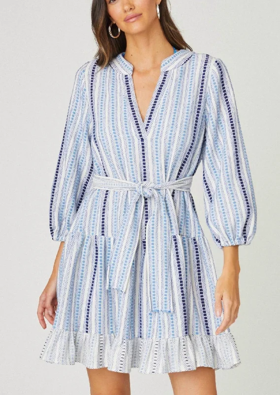Amazing Deals Umbrella Mini Dress In Light Blue Multi