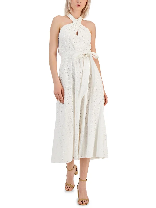 Markdown Madness Womens Open Back Long Halter Dress
