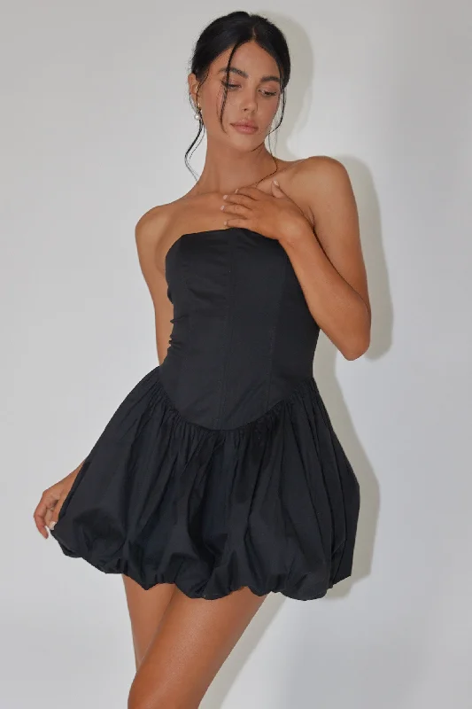 Huge Discounts Monti Strapless Bubble Hem Mini Dress Black
