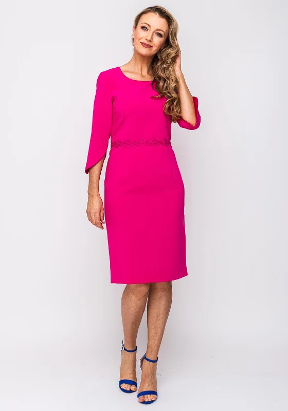 Deep Discounts Lizabella Embroidered Waist Pencil Dress, Pink