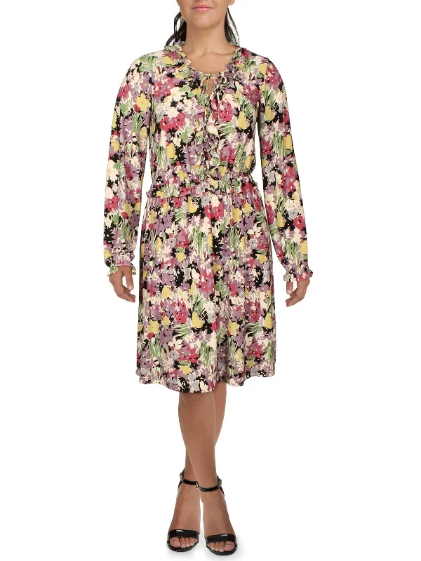 Limited Availability Womens Floral Print Knee-Length Fit & Flare Dress
