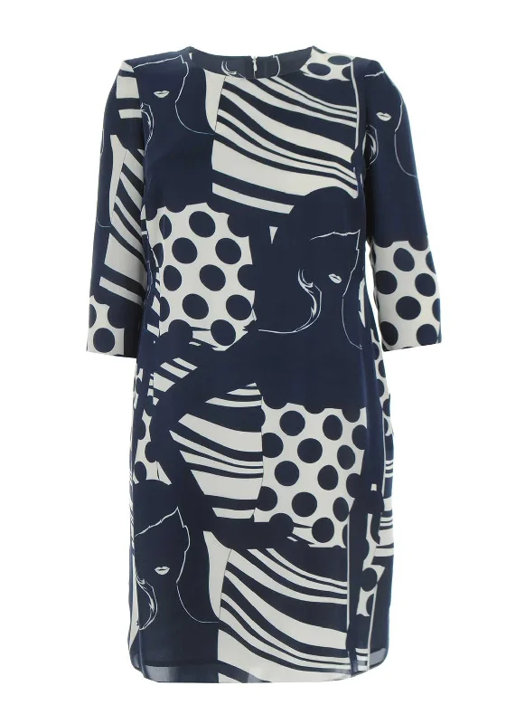 New Deals Jomhoy Alameda Graphic Print Dress, Navy