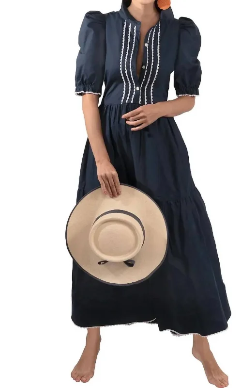 Savings Bonanza Ric Rac Roc Midi/maxi Dress In Navy