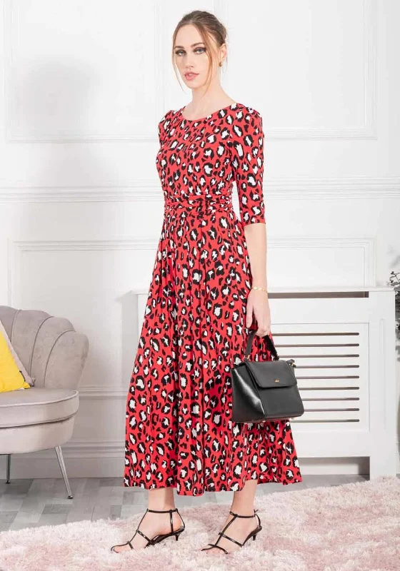 Quick Sale Jolie Moi Dorothy Animal Print Maxi Dress, Red