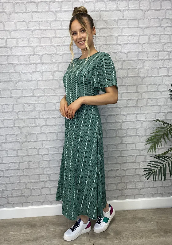 Super Deal Seventy1 Printed A-Line Midi Dress, Green