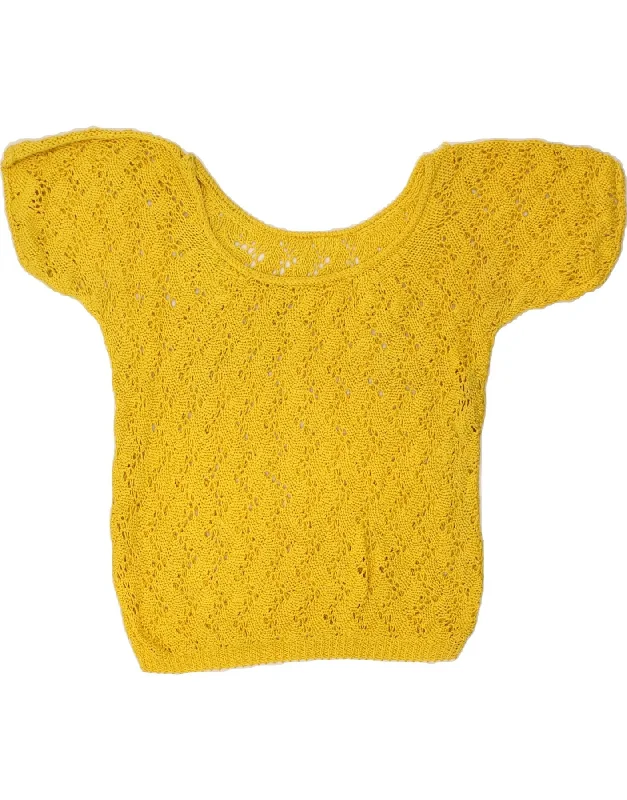 Best Bargains VINTAGE Womens Short Sleeve Boat Neck Jumper Sweater UK 16 Large Yellow Best Bargains VINTAGE Womens Short Sleeve Boat Neck Jumper Sweater UK 16 Large Yellow