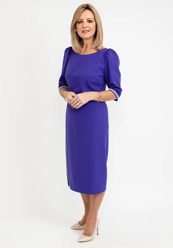 Don't Miss Gabriela Sanchez Crystal Detail Midi Dress, Purple