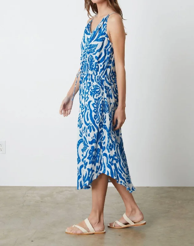 Savings Spectacular Velvet Sasha Henna Gauze Printed Maxi In Blue