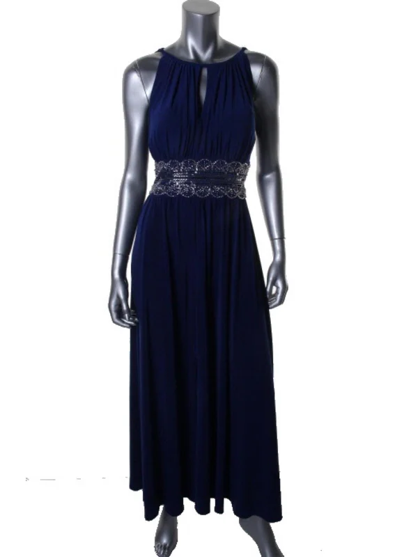 New Deals Petites Womens Matte Jersey Embellished Formal Dress
