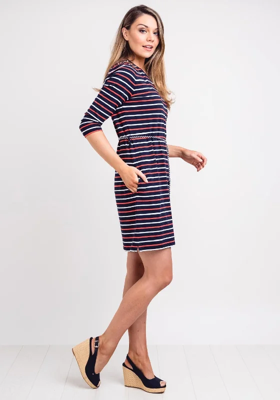 Exclusive Offers Barbour Womens Applecross Striped Jersey Dress, Navy