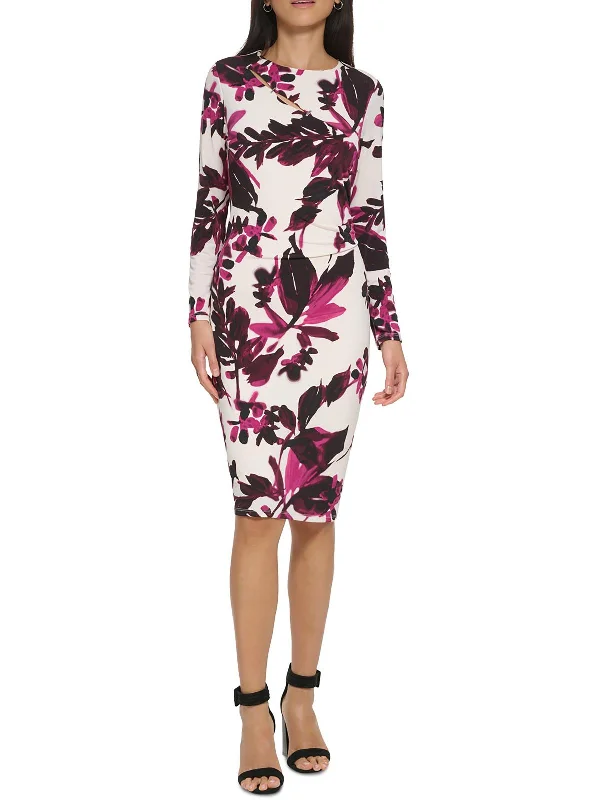 Bonus Savings Womens Cutout Midi Sheath Dress
