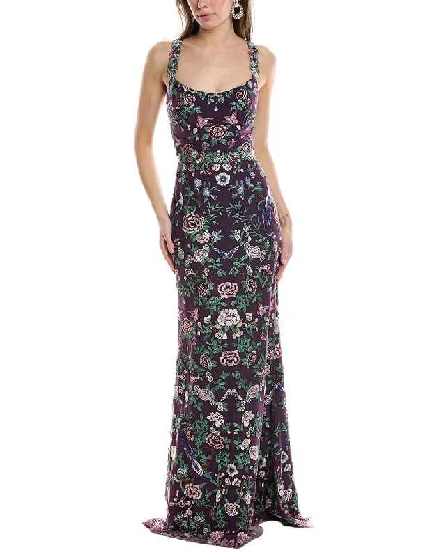 New Arrival Marchesa Notte Embroidered Gown