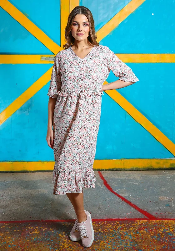 Clearance Event The Pearl Dress, Red Multi
