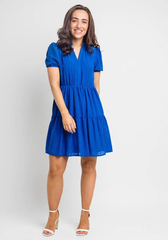Discount Deals Seventy1 Grid Print Mini Dress, Royal Blue