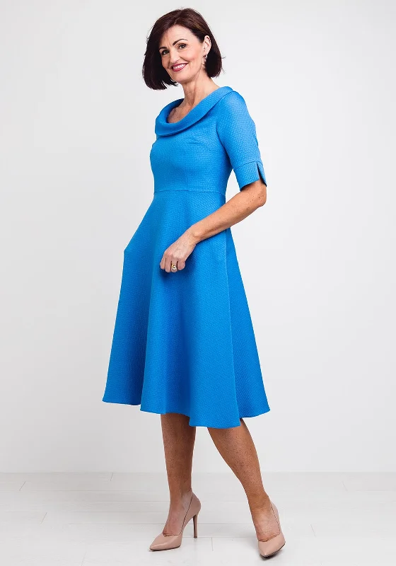 New Arrival Lizabella Textured Print Flared Dress, Blue