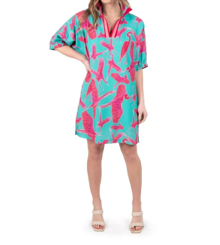 Can't Miss Poppy Dress In Avian Retreat