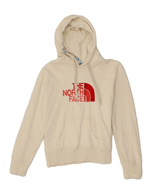 Act Fast THE NORTH FACE Womens Graphic Hoodie Jumper UK 10 Small Off White Cotton