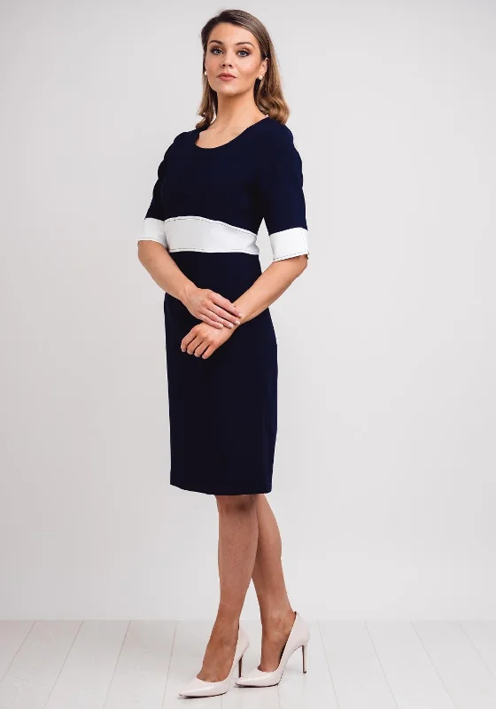 Bargain Prices Lizabella Colour Block Pencil Dress, Navy & White