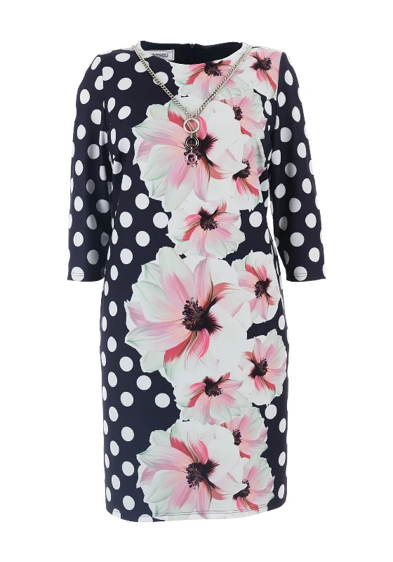 Price Blitz Jomhoy Megan Floral & Polka Dot Dress, Navy Multi