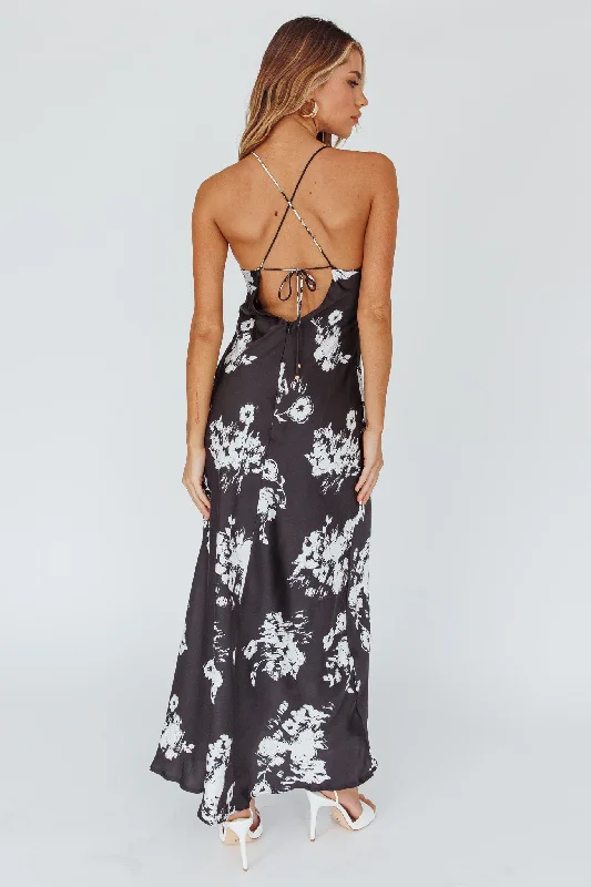 Price Drop Alert Lyndel Tied Back Slip Midi Dress Black