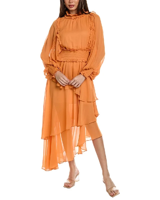 Instant Savings BONHEUR D'AMOUR Lace Ruffle Maxi Dress