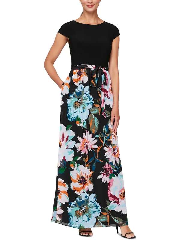 Crazy Deals Womens Chiffon Floral Maxi Dress