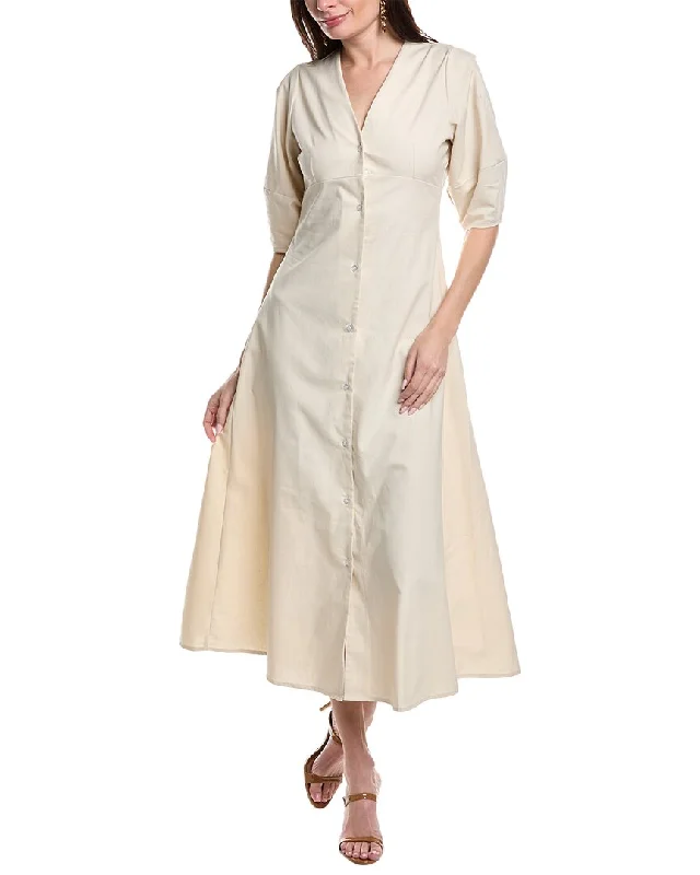 Today Only REVERIEE Linen-Blend Shirtdress