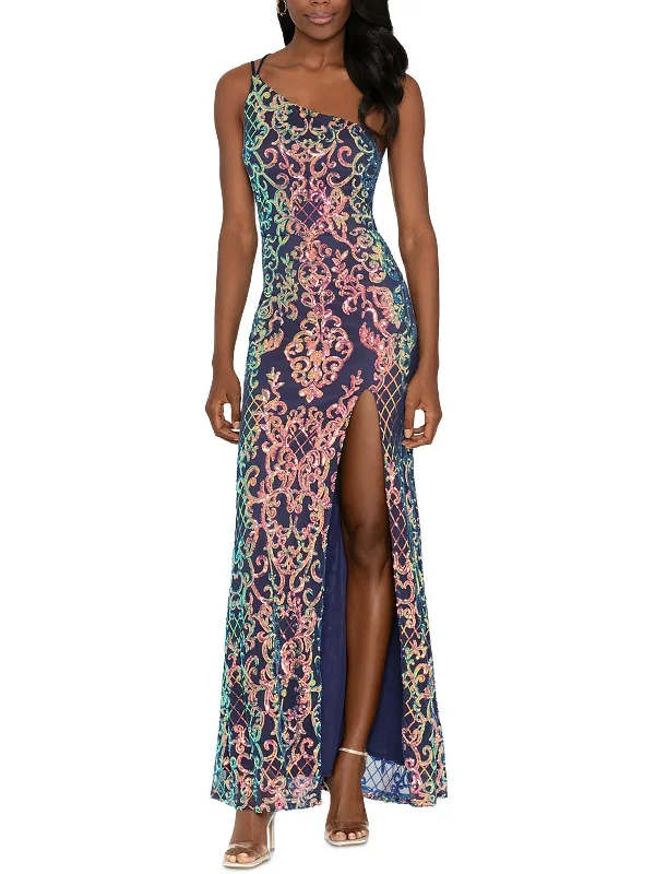 Mega Deal Juniors Womens One-Shoulder Long Evening Dress