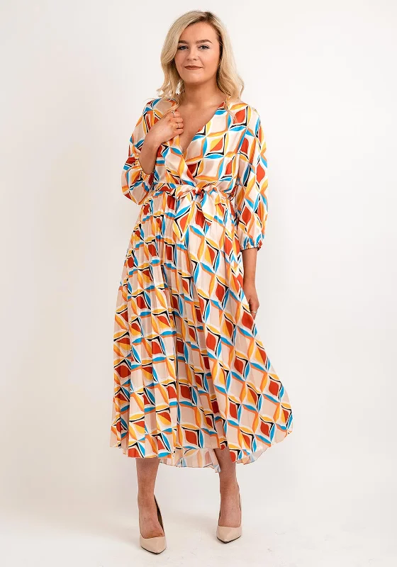 Online Only Seventy1 One Size Printed Design Pleated Maxi Dress, Multi