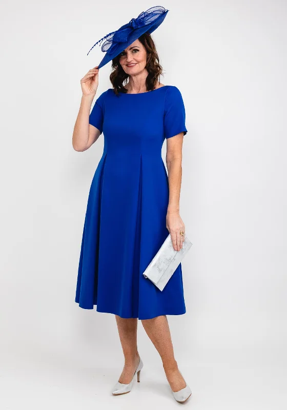 Steals and Deals Coco Doll Cade Box Pleat Midi Dress, Royal Blue