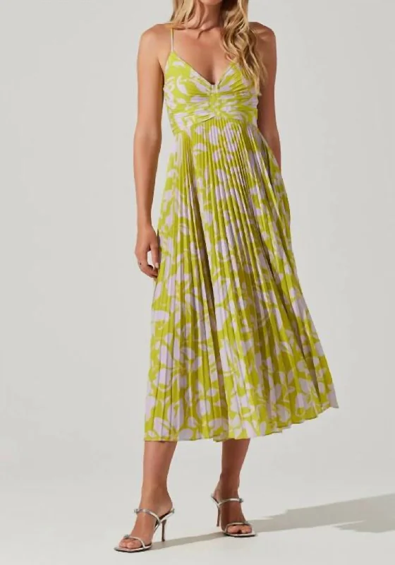 Extra Savings Blythe Floral Midi Dress In Yellow